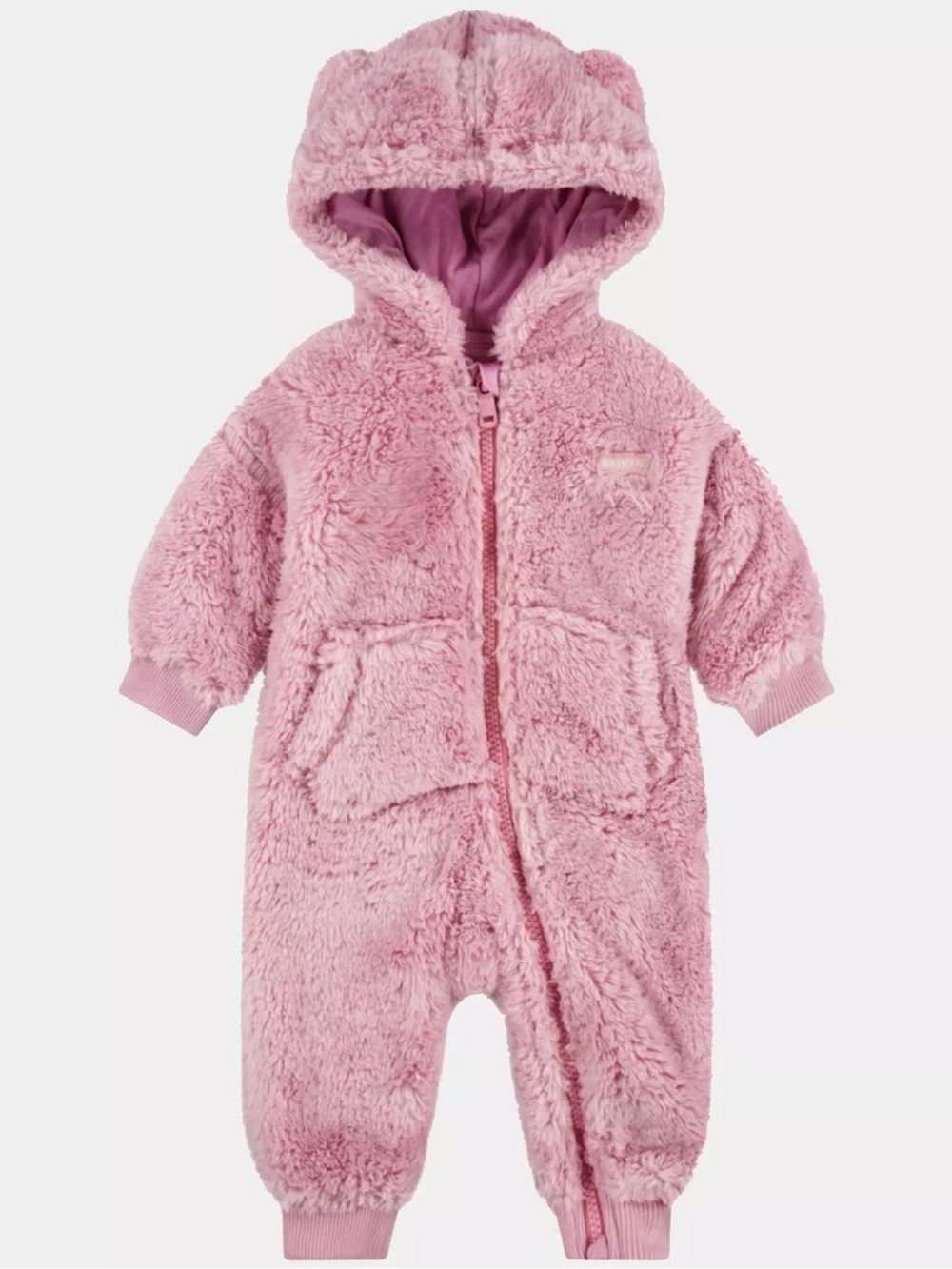 Levi’s Sherpa Pink Plush Hooded Bear One-Piece
